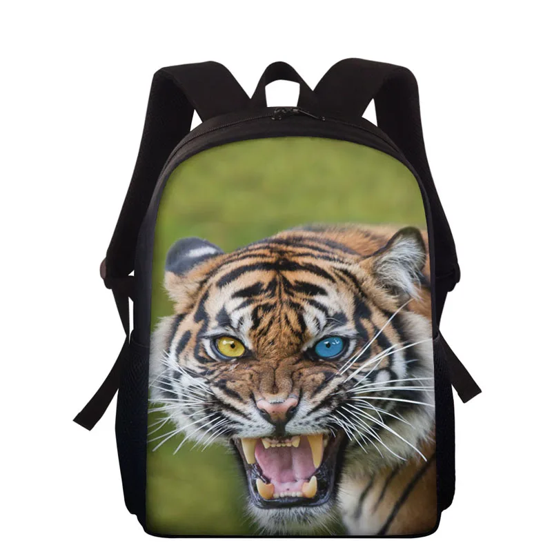 

15 Inch Children Backpack Cute Tiger Print Students School Bags Kids Backpacks Book-Bag Mochila Boys Girls Back Pack Bagpack