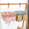 32 Clips Folding Clothes Dryer Hanger Children Adults Clothes Dryer Windproof Socks Underwear Plastic Drying Rack Clothes Hanger 2