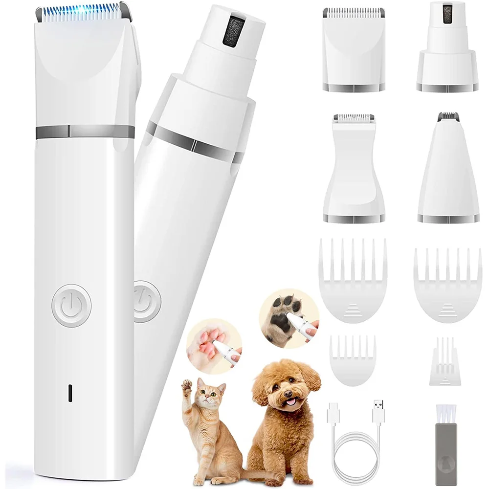 Dog&Cat lippers Grooming Kit Hair Clipper Low Noise Paw Trimmer Rechargeable Cordless Quiet Nail Grinder Shaver For Pets pet clipper,dog hair trimmer,pet hair trimmer,dog clipper,pet nail grinder