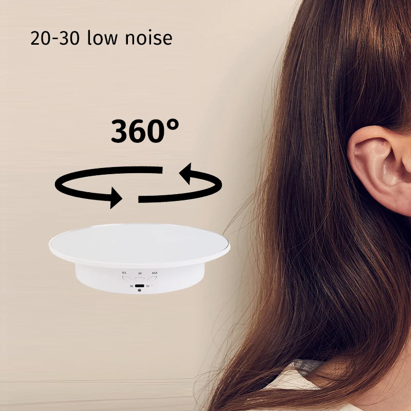 Jewelry Display Stand Rotating Display Stand Rotating Turntable Plate 360 Degree Electric Rotating Display Stand Jewelry Show Holder 20cm Turntable for Product Display Photography Video Shooting