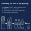 Terra Sparkling Water Maker Bundle (Black), with CO2, DWS Bottles, and Bubly Drops Flavors 3