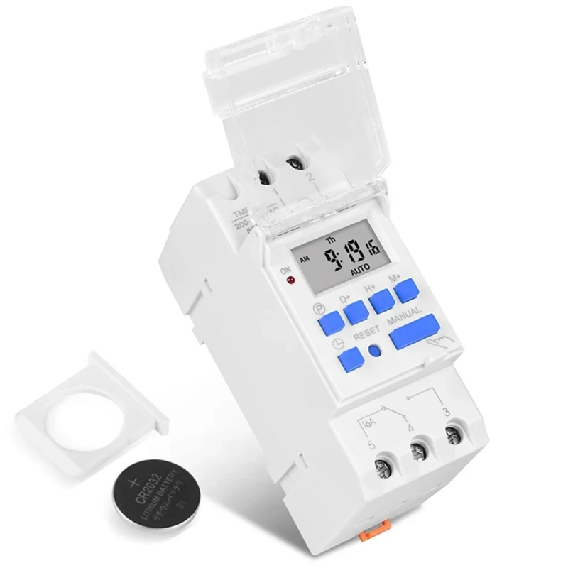 N15R-Programmable Digital Time Switch Relay Timer Control AC 220V 16A Din Rail Mount TM919A Timer Switch