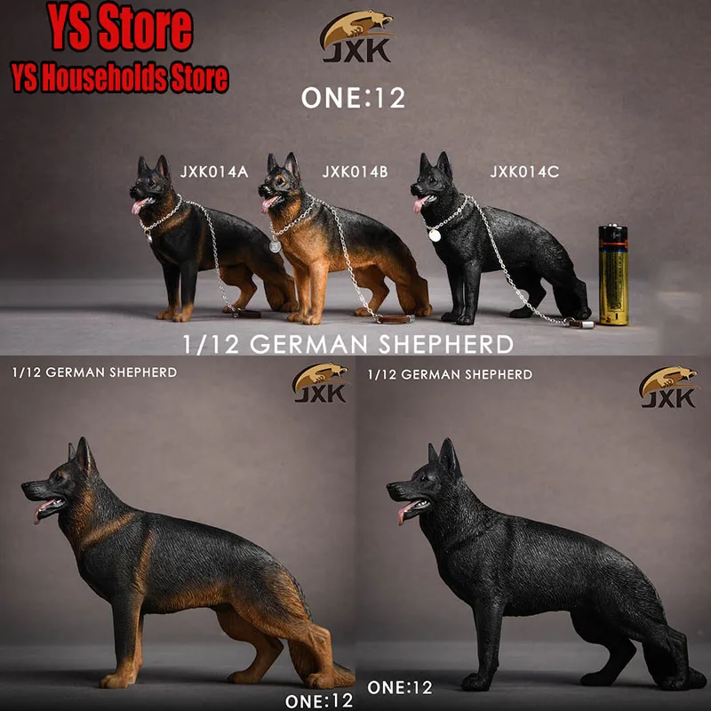 

JXK014 1/12 Mini Delicate Resin German Shepherd Dog 12cm Model Toys Chain Decoration For 6" Action Figure Scene Accessory