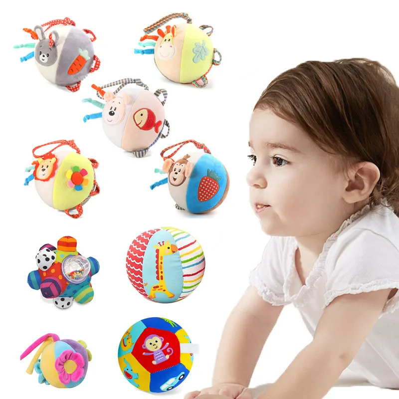 

Soft Cloth Rattle Ball Baby Toys 0 12 Months Stuffed Baby Play Ball with Bell Cartoon Animals Interactive Toys Educational Toys