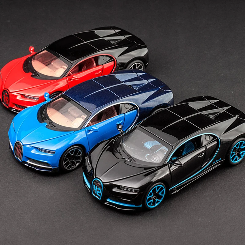 1:32 Alloy Bugatti Chiron Sports Car Model Diecast Metal Toy Car Model Sound Light Simulation Childrens Gift Vehicles Collection