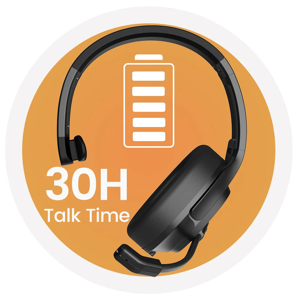 Eksa-fones de Ouvido sem Fio Bluetooth 5.0 Headconjunto Microfone Enc 30h Playtime Call Center do Escritório Dongle Usb Opcional - Image 2