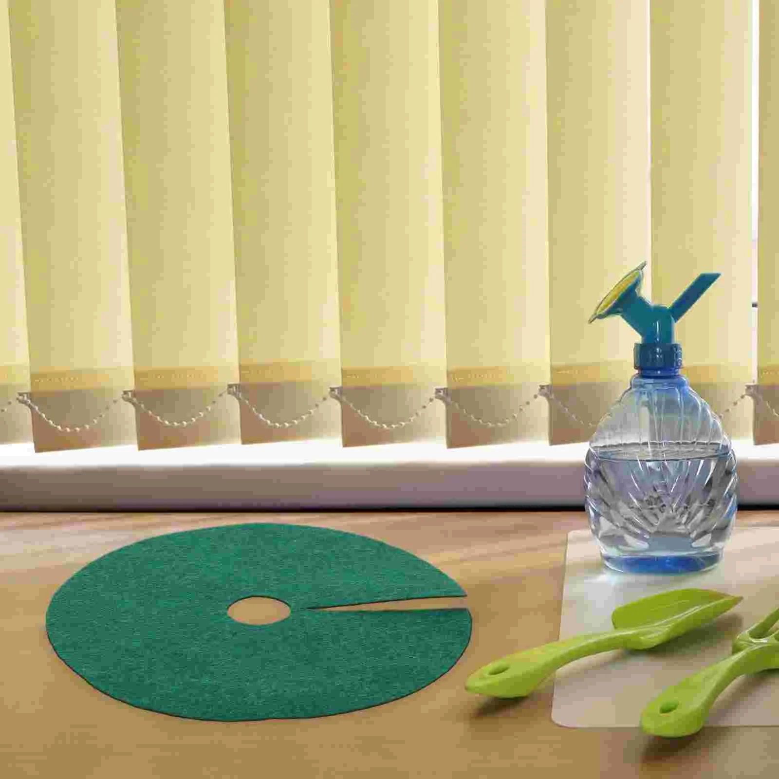 10pcs Non Woven Tree Mulch Ring Reusable Green Root Barrier Mat for Tree Protection Outdoor Gardening 25cm Outer Diameter 4cm In