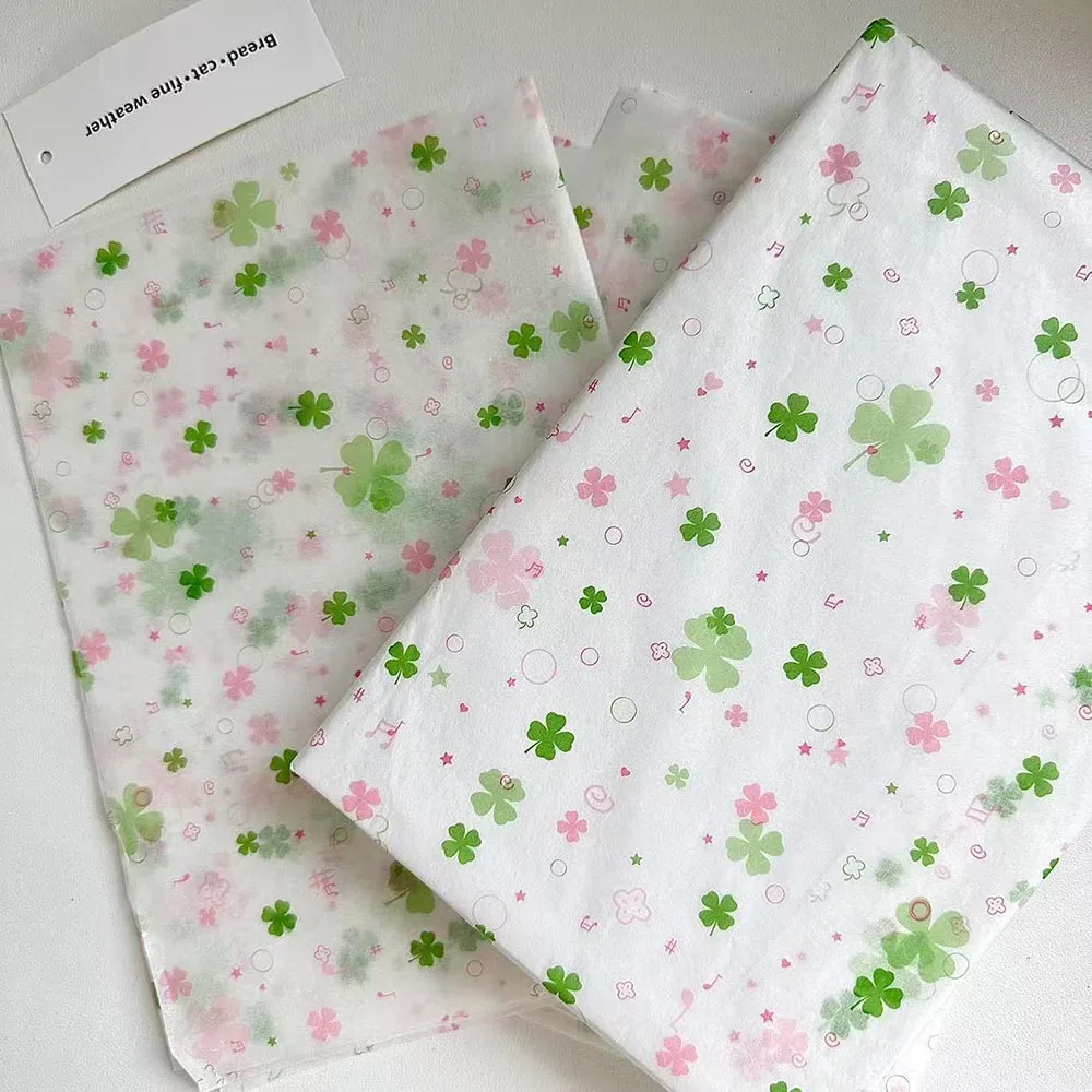 Vierblättriges Kleeblatt-Seidenpapier, gemustert, Eiscreme-Seidenpapier, Seidenpapier-Packung, bunt, für Party-Dekoration, Urlaubsgeschenk – Detail 1