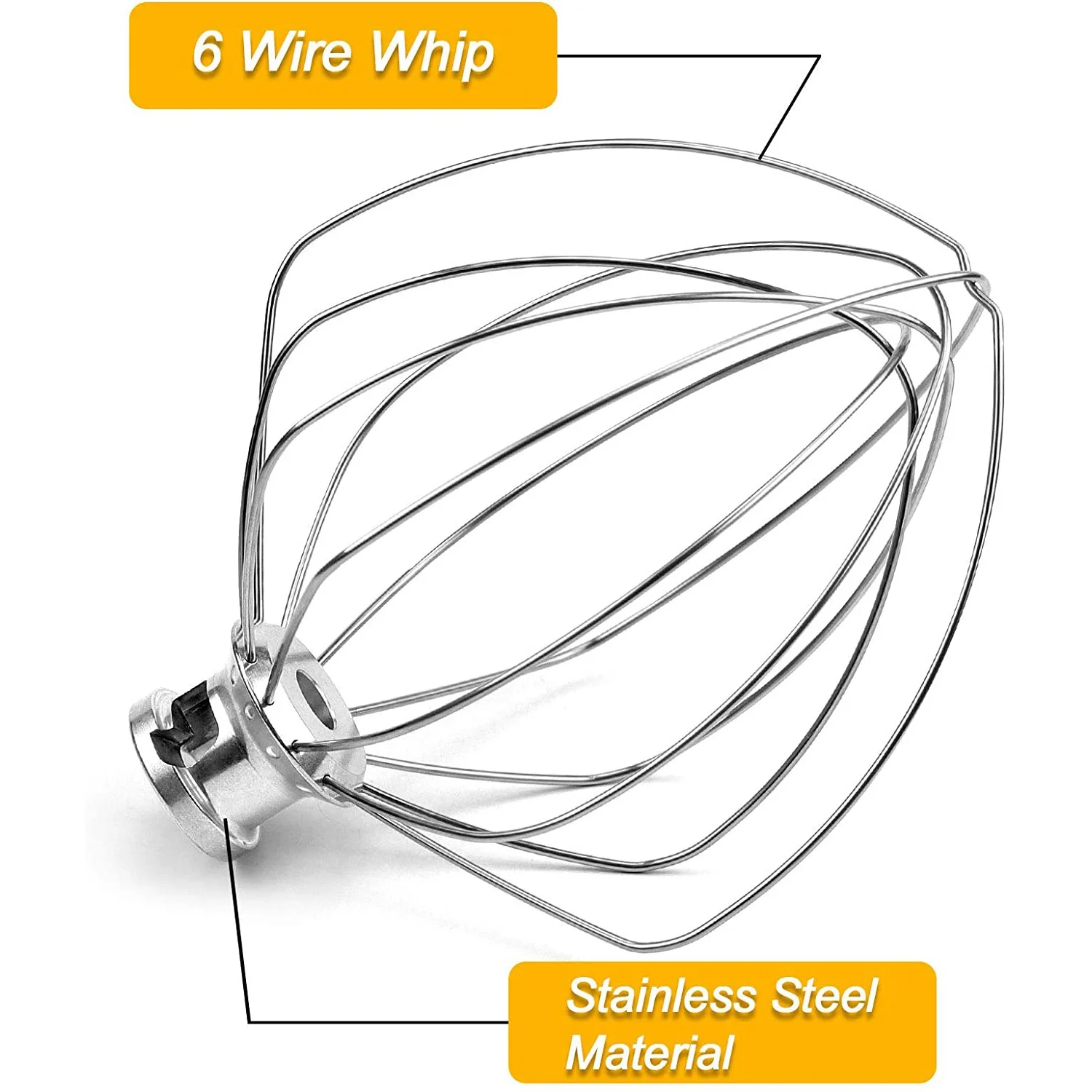 KN256WW 6-Wire Whip Attachment for KitchenAid 5-6 Quart Bowl-Lift Stand Mixer Accessory Replacement, Egg Cream Stirrer 5