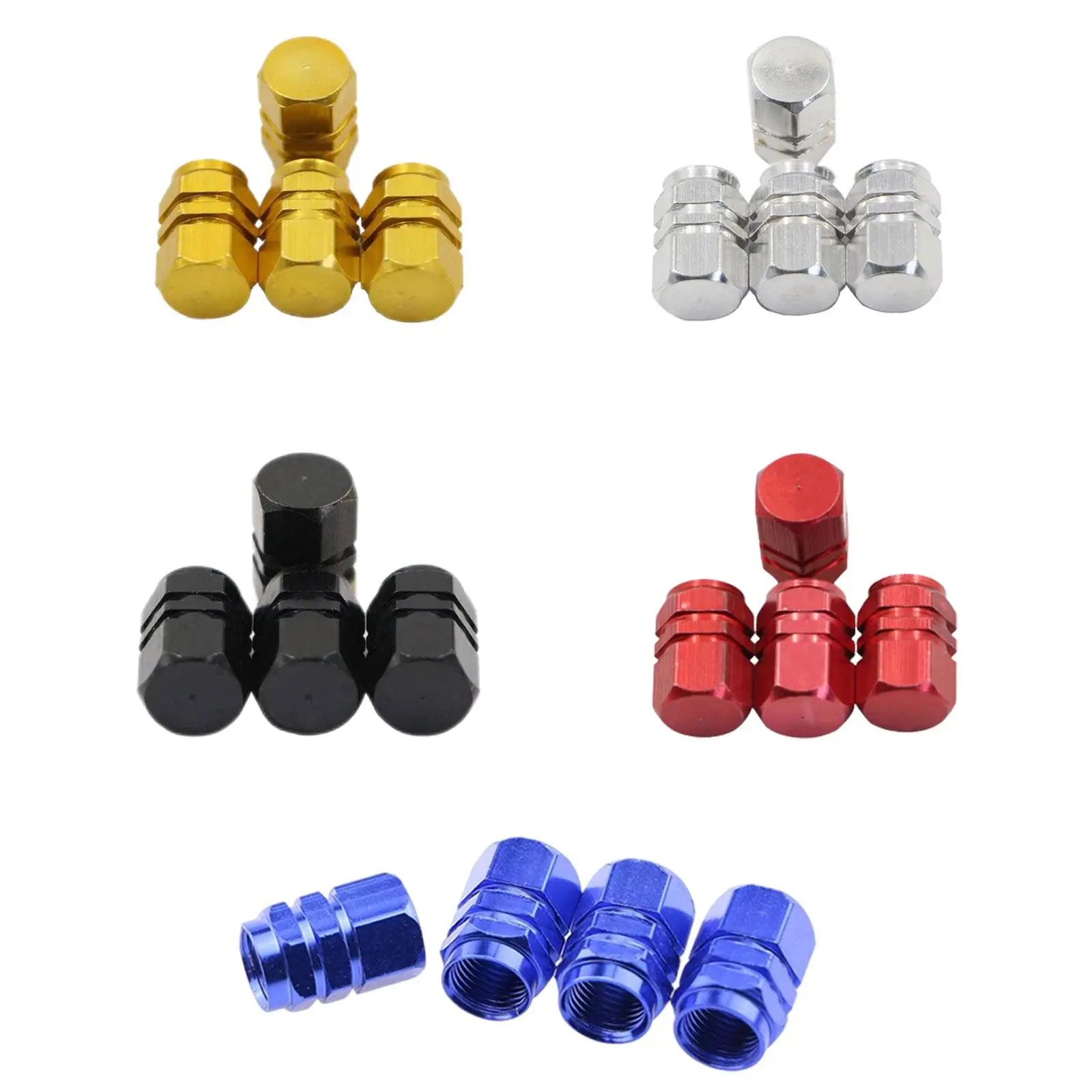 Lot 8 Bouchons Valve Pneu Aluminium - Anti-Poussière Colorés - Compatibles Voiture Moto Vélo Camion