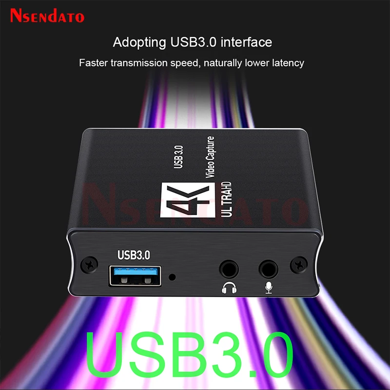4K USB3.0 HDMI Video Capture Card Box 1080P 60Hz HDMI to USB 3.0 Game Capture Grabber With loop out for PS4 Live PC Camera