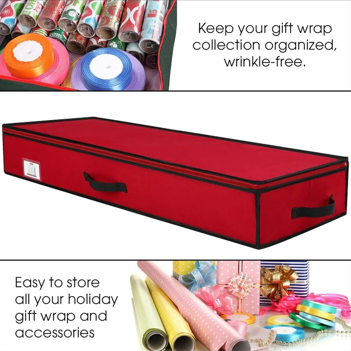 Gift Wrapping Organizer Bag Waterproof Christmas Gift Wrap Storage Large Capacity Container Box for Wrapping Supplies gift wrapping organizer