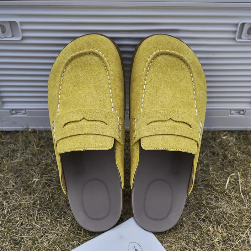 Fashion Mens Muller Shoes New Style Summer Drag Leisure Walk Male Half Slippers Outdoor Lazy Flats Business Casual_vogvips.com