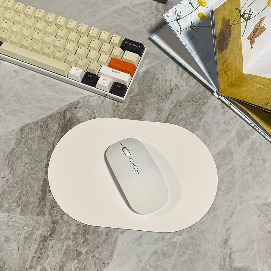 Oval small Mouse Pad Solid Color Universal Non-slip Pad Mouse Pad Suitable for Laptop Office Leather Gaming Mouse Pad