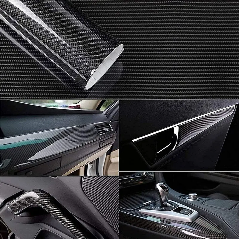 Car Interior Film 7D Carbon Fiber Car Interior Vinyl Film Decorative Anti Scratch Protective