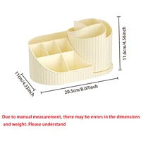 Makeup Organizer Carousel with 360 Degree Rotation  Plastic Countertop Cosmetic Storage Display Multi Compartment Organizer 2