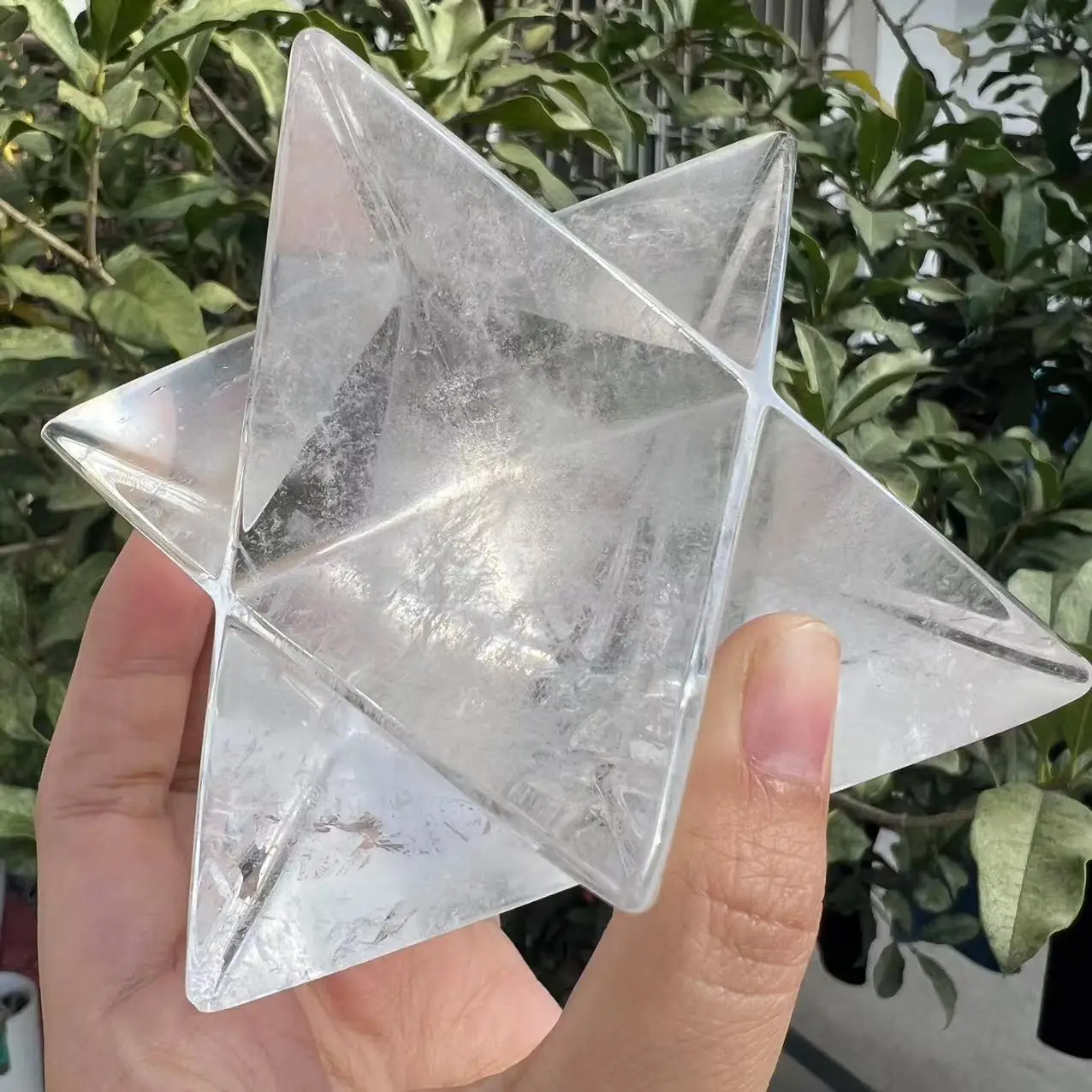 10CM Natural Clear Crystal Merkaba Pendulum Crystal Stones Merkaba Stars Energy Minerals Jewelry Healing Decoration 2