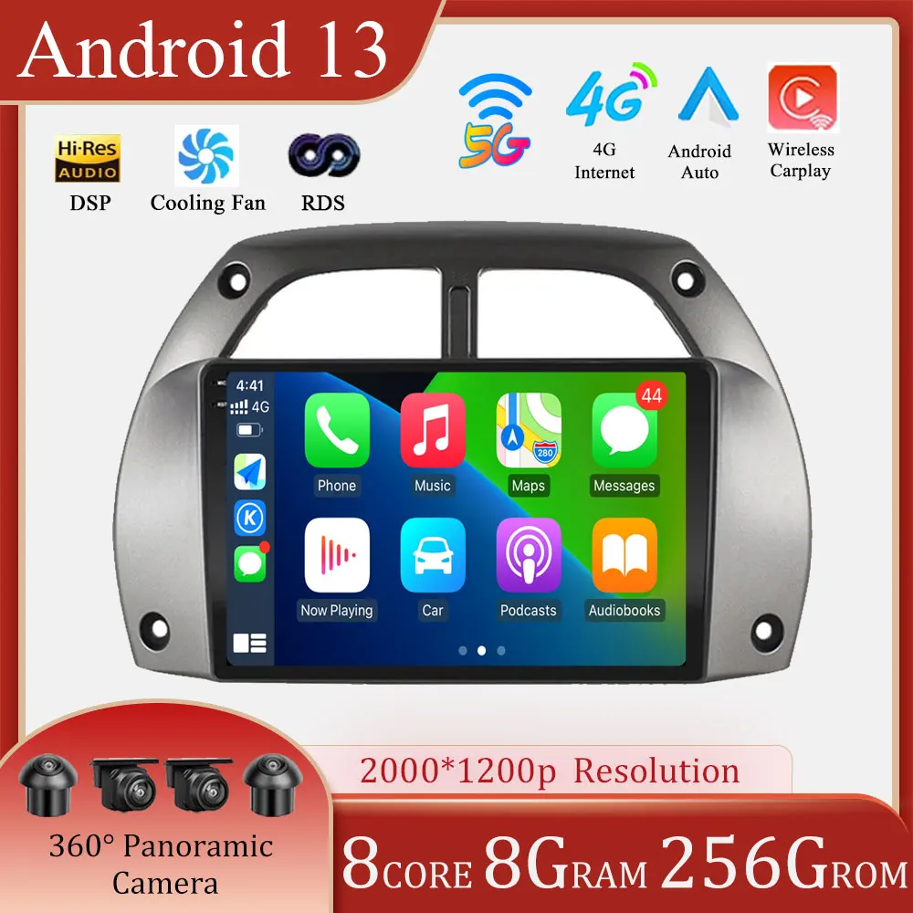 

Car Intelligent System Radio Multimedia Player Navigation GPS WIFI Android 13 For Toyota RAV4 2001 2002 2003 2004 2005 2006