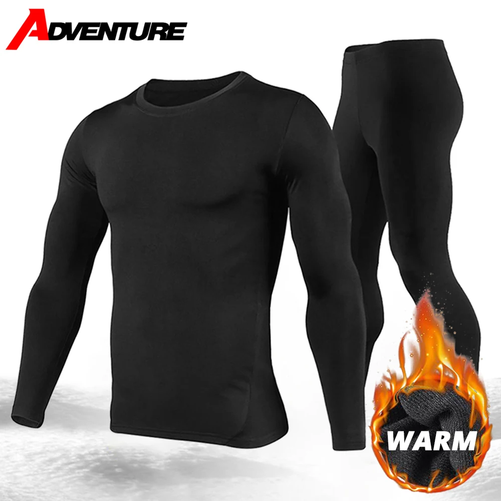 HEROBIKER Men's Fleece Lined Thermal Underwear Set Motorcycle Skiing Base Layer Winter Warm Long Johns Shirts Tops Bottom Suit