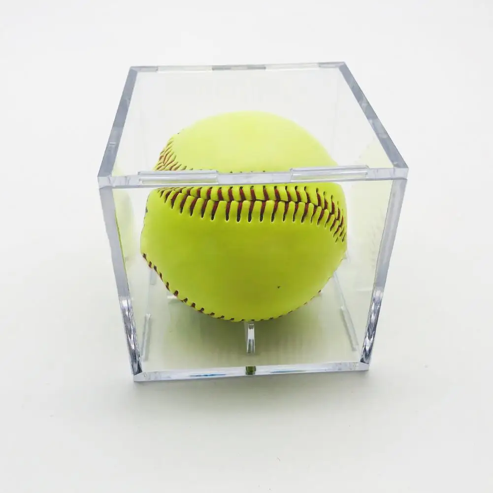 Baseball Storage Box 2Pcs Acrylic Baseball Display Case Transparent Cube Baseball Holder Golf Tennis Billiard Display Storage Box