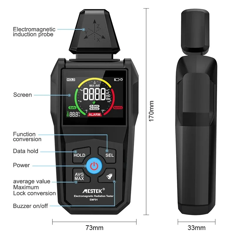 radiation detector EMF01 Electromagnetic Radiation Detector High Precision EMF Meter Household Electromagnetic Wave Radiation Measuring Instrument