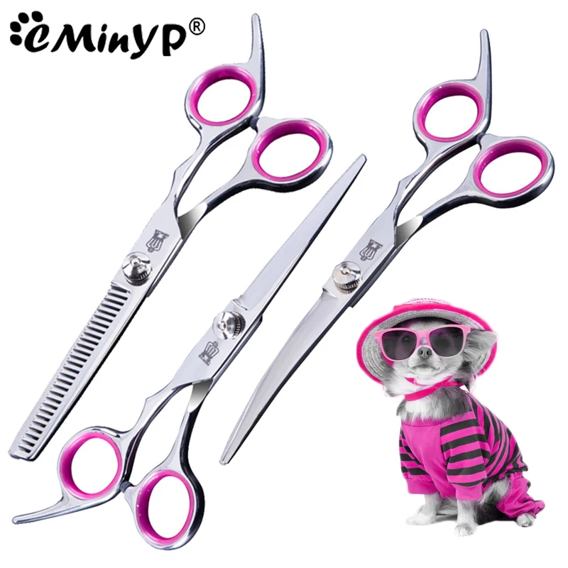 Professional Grooming Scissors For Dogs Cats Safety Round Tips Curved