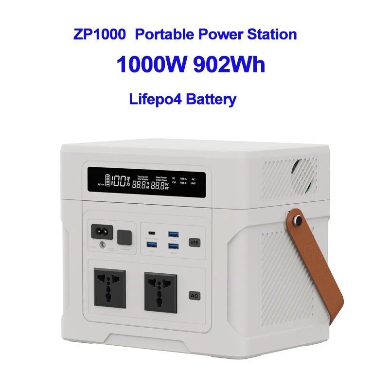 902Wh/1804Wh/2706Wh 1000W Portable Power Station with LiFePo4 Battery Parallel E