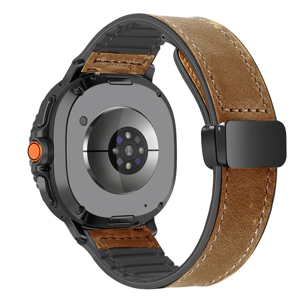 Magnetic Buckle Leather Silicone Watch Band Bracelet