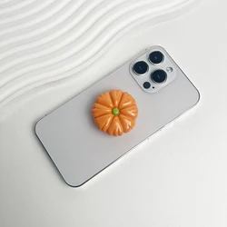 Adorable Magnetic Tomato Phone Stand with Expanding Grip and Secure Ring Holder (Pumpkin)