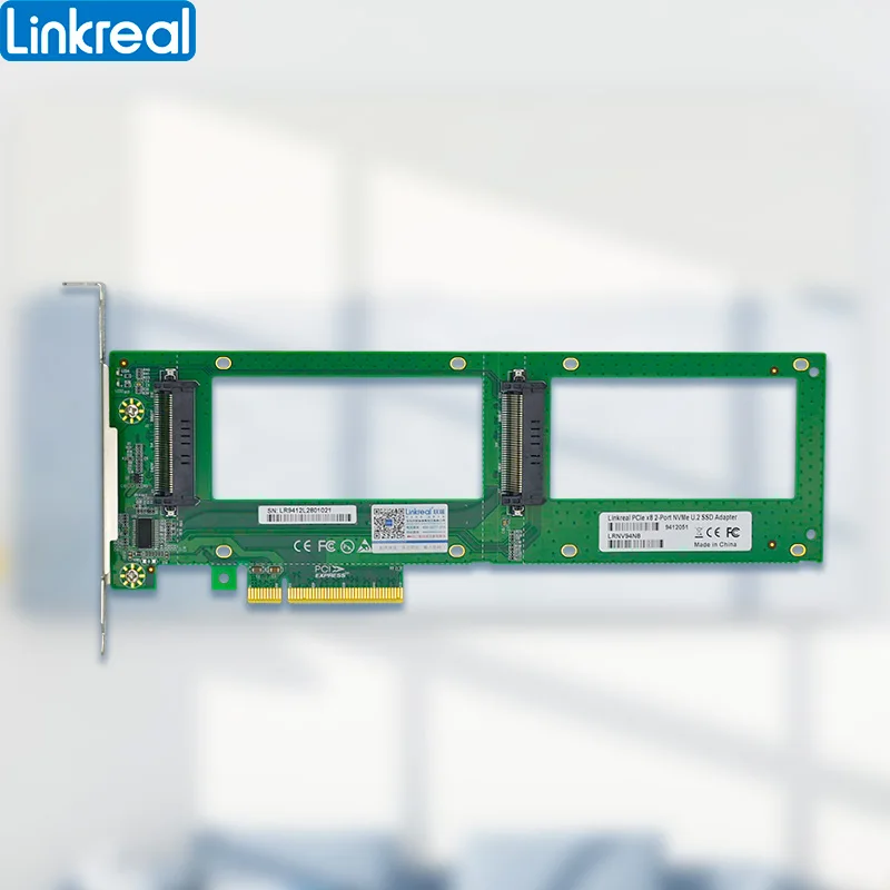 Linkreal 2x U.2 Sff8639 Ssd para Pci Express 3.0 Gen x8 Cartão U.2 Nvme Ssd Adaptador - Imagem 3