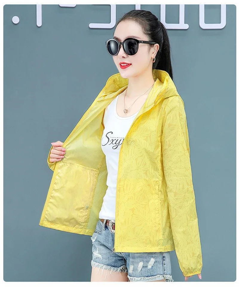 Hooded Long Sleeve Thin Windbreaker Women's Coat Jacket 2023 New Summer Loose Sunscreen Coat Female UV Resistant Outdoor Top 4XL