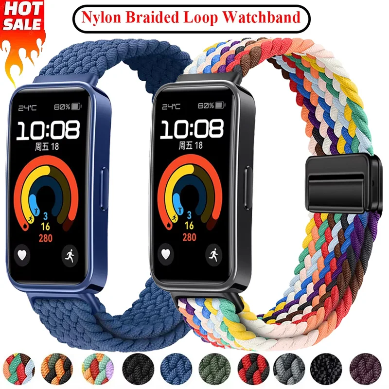 Braided Nylon Strap with Magnetic Buckle: Adjustable and Comfortable Watchband Accessory