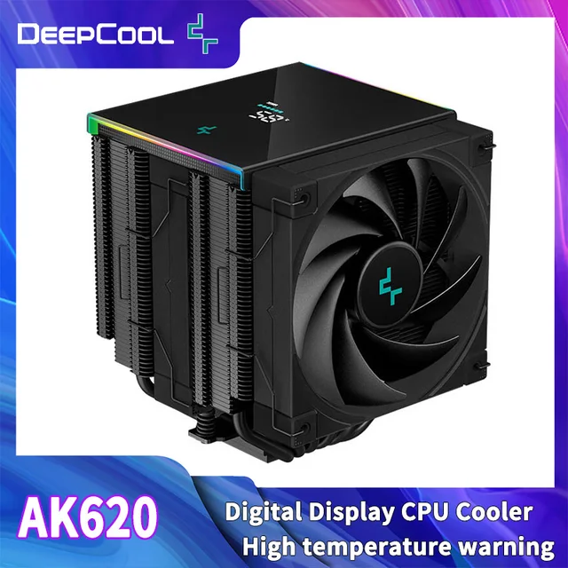COOLER / REFRIGERADOR DE CPU / PROCESSADOR DEEPCOOL  AK620, com display digital, 6 tubos de calor, e torres duplas.