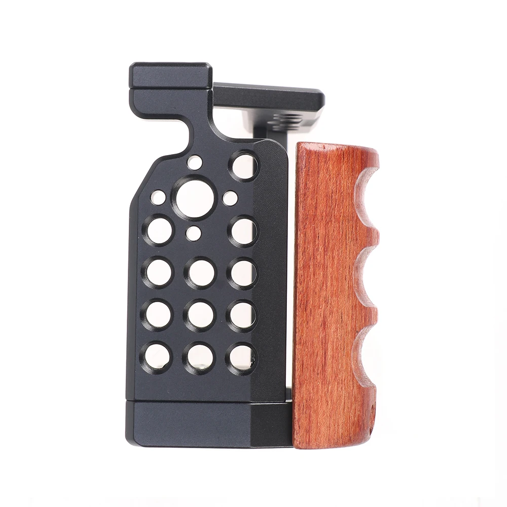 Gaiola da Câmera com Alça Lateral de Madeira Top Hand Grip Quick Release Plate Rig Kit Proteção para Sony Zv-e10 Dslr - Image 3