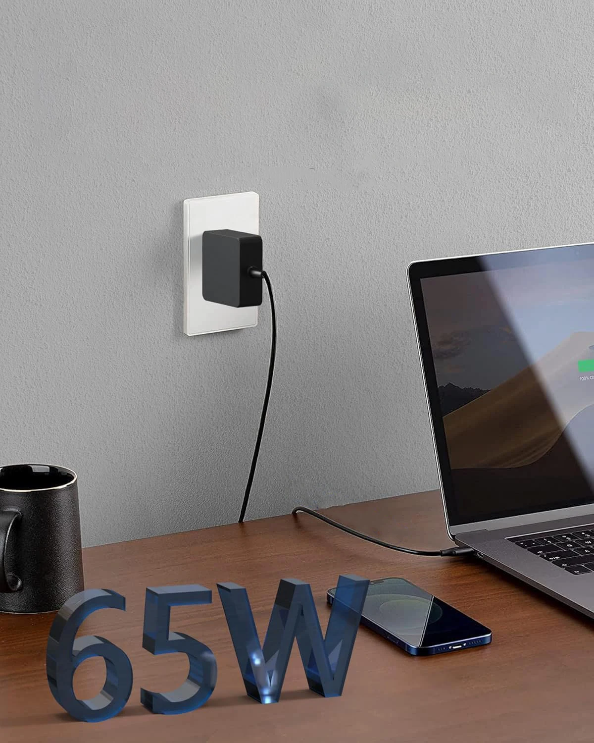 65W USB C 타입 C 휴대폰 노트북 충전기 전원 어댑터 맥북용 아수스용 레..