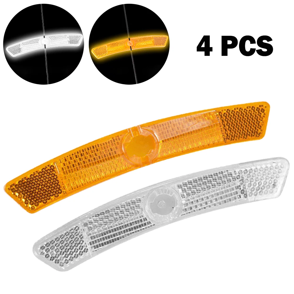 4 Pieces Bicycle Spoke Reflector Mountain Bike Steel Rim Spoke Reflectors Bike Wheel Spokes Reflective Sticker Cycling Parts
