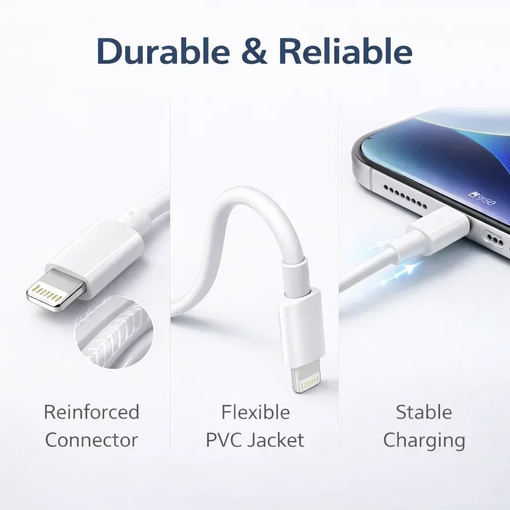 Premium 2M Fast Charging Cable – Available in 1/2/3 Pack Options