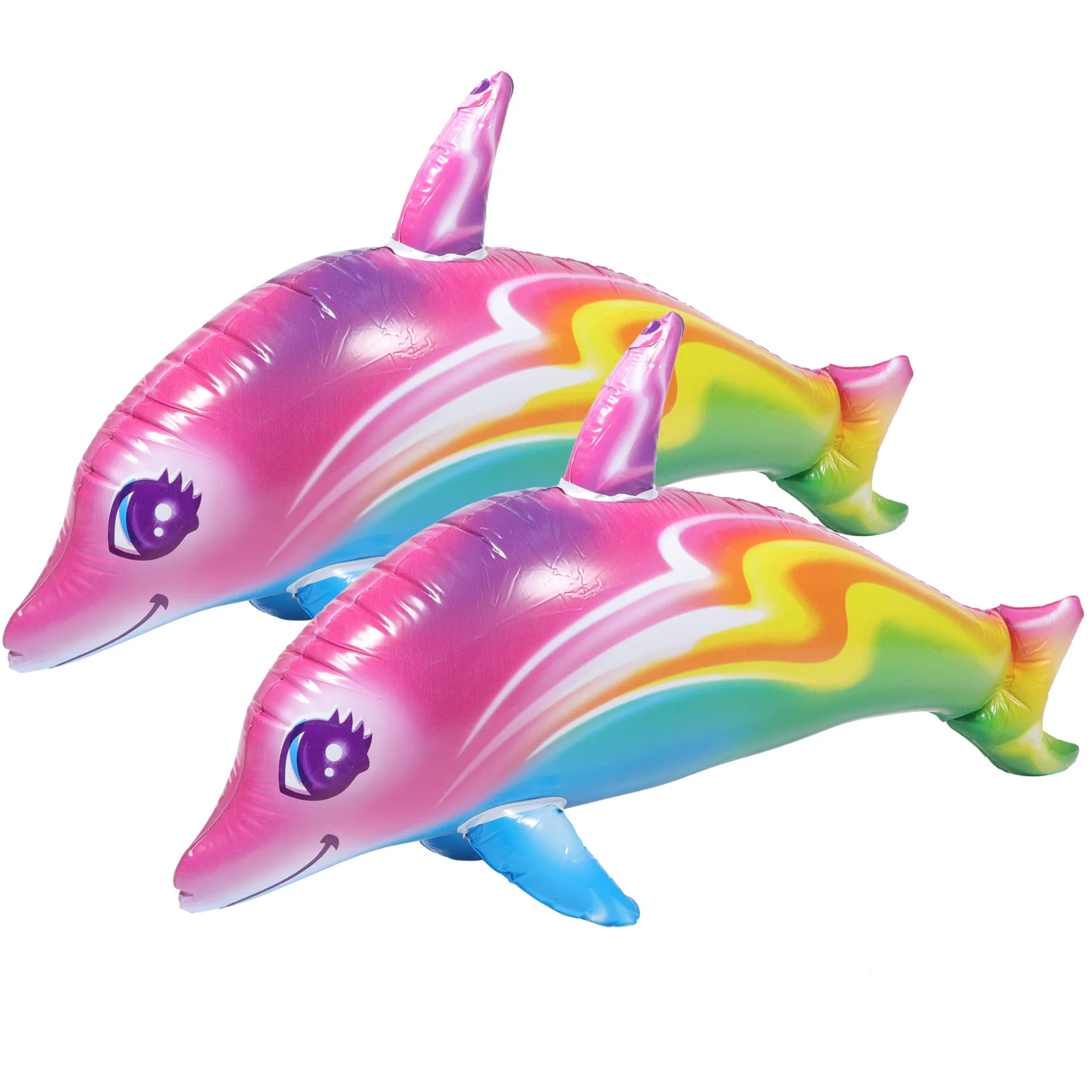 

2 Pcs Inflatable Dolphin Toy Beach Game Mermaid Gifts Pool Party Favors Toys Kids Educational Swimming Ocean Learning