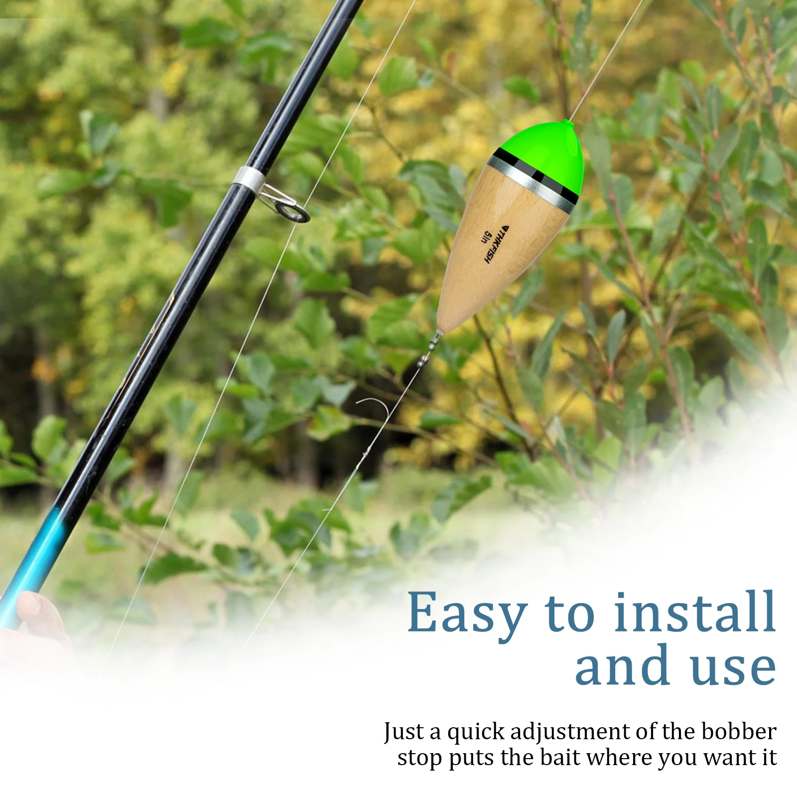 4 stücke Angeln Slip Bobbers 3in 4in 5in Balsaholz Olive Form Angeln Schwimmt Bojen Drift Rohr Schiebe bobber Für Crappie Panfish – Detail 7