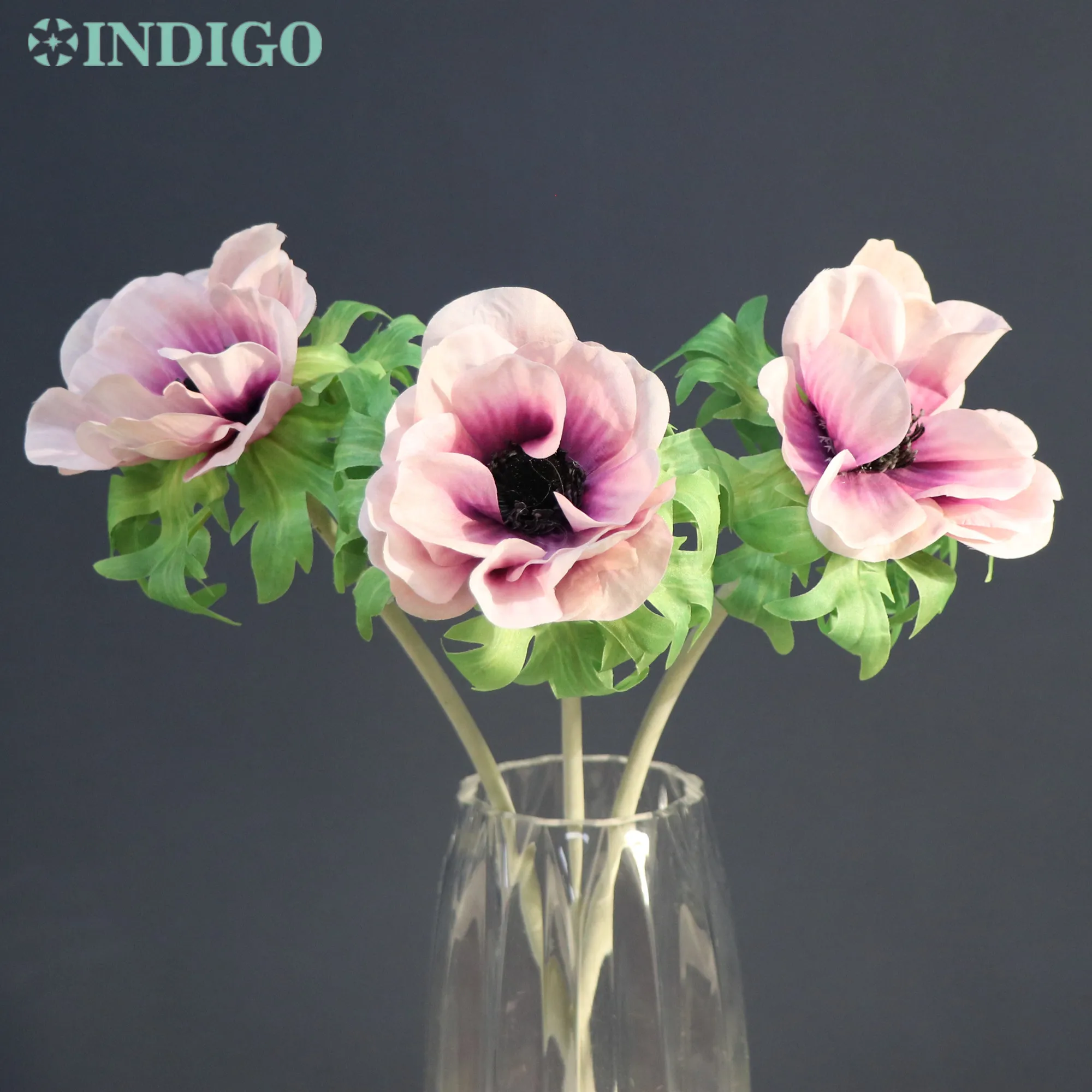 

3PCS Purple Anemone Daisy 50CM Home Table Decoration Wedding Artificial Flower Arrangment Floral Event Party INDIGO