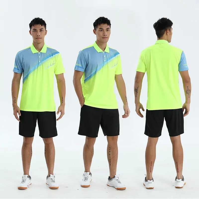 Men's Women's Badminton Short Sleeve Sports Shirt Tennis Clothing For Kids Ping Pong Suit Birds Feathers Patterned Outfit
