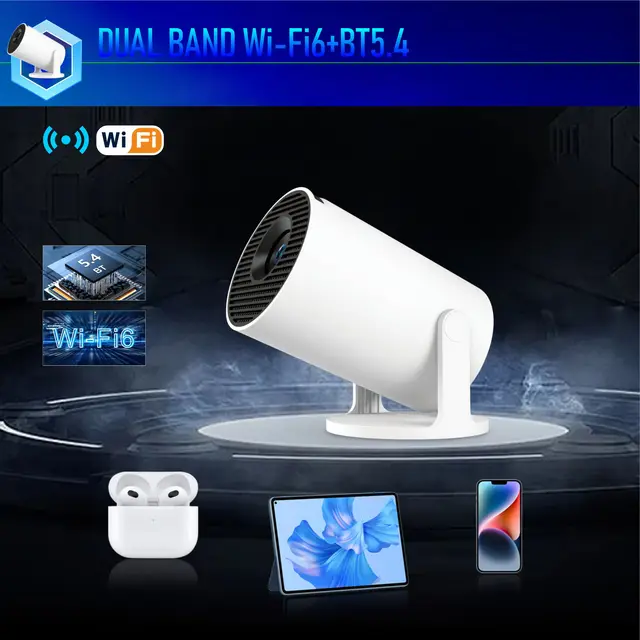 HY300PRO+ Smart Mini Projector with Android 11.0,Auto Keystone Ceiling Mount, Throw Portable Movie Projector,Glow Party Supplies 3
