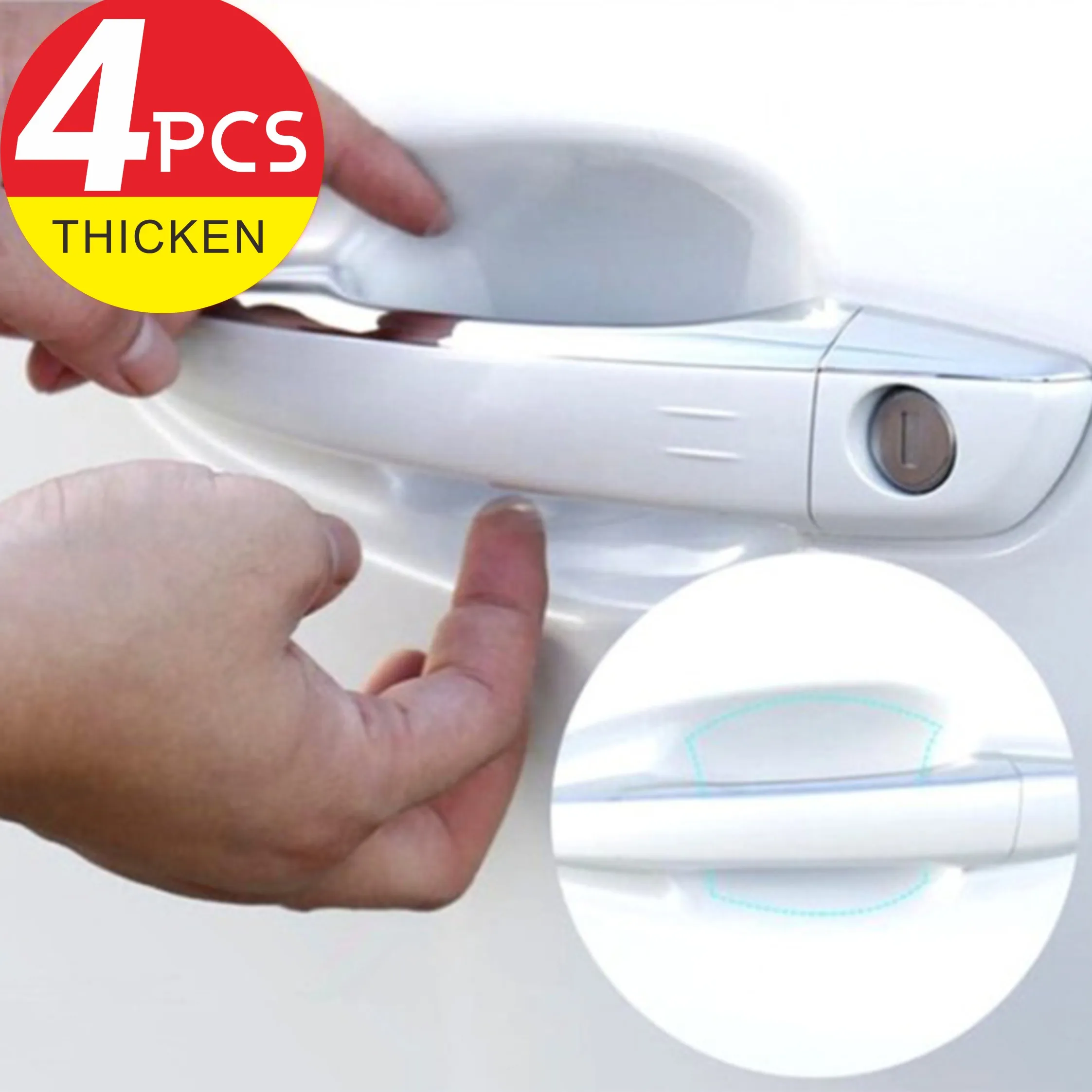 New Design 4PCS/ Set Transparent Car Door Handle Room Scratch