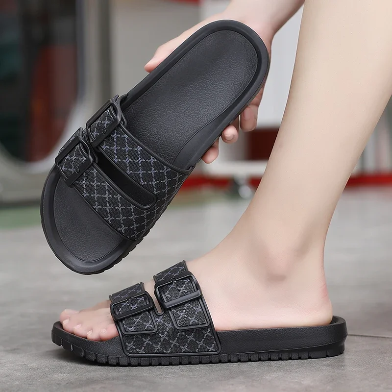 Men's Genuine Leather Sandals Soft Slippers Summer Slippers Anti Slip Sandals Men Shoes Comfortable Man Sandal House Slippers Man Summer Shoes Flip Flop Slides