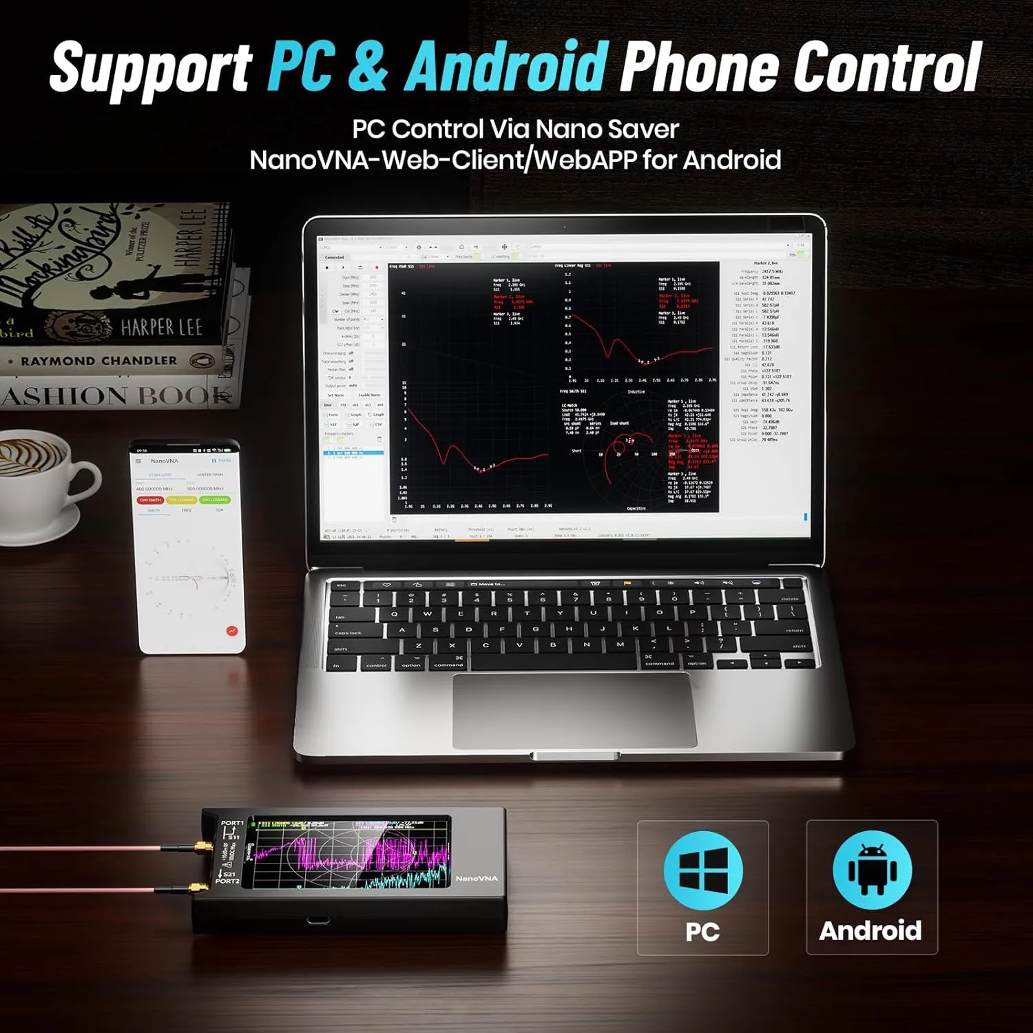 Spectrum Analyzer 4" NanoVNA-H4 Vector Network Antenna Analyzer 10KHz-1.5GHz MF HF VHF UHF Antenna Tuner