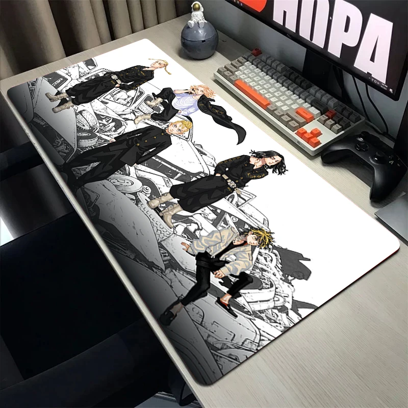 

Anime Mousepad Manga Mouse Pad Tokyo Revengers Computer Gaming Accessories Table Mats Laptop 900x400mm Carpets Soft Desk Mat