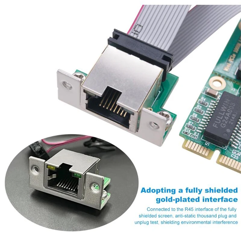 NEW Mini PCIE Gigabit Ethernet Network Adapter RTL8111H/RTL8111F Chip 10/100/1000Mbps Mini PCI Express to RJ45 COM Port Lan Card — view 5