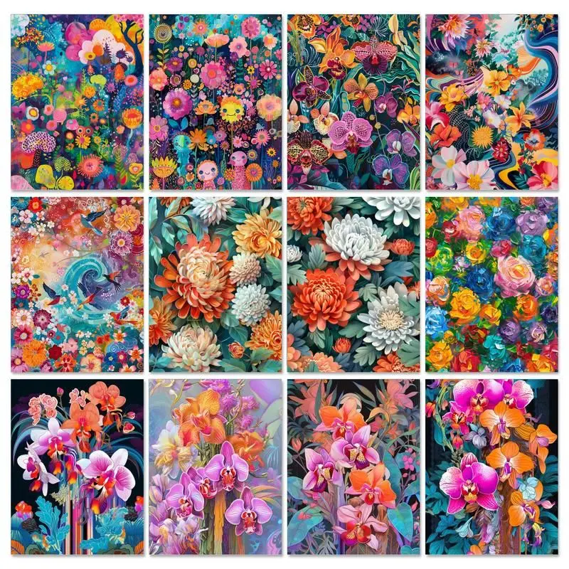 GATYZTORY 60x75cm Painting By Numbers Flowers Acrylic Paint Drawing On Canvas Markers By Numbers Home Decor Unique Gift