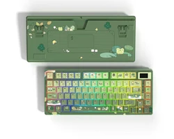 Enhanced Wired Mechanical Gaming Keyboard with OLED Display and Pudding RGB Backlighting (Green switch)