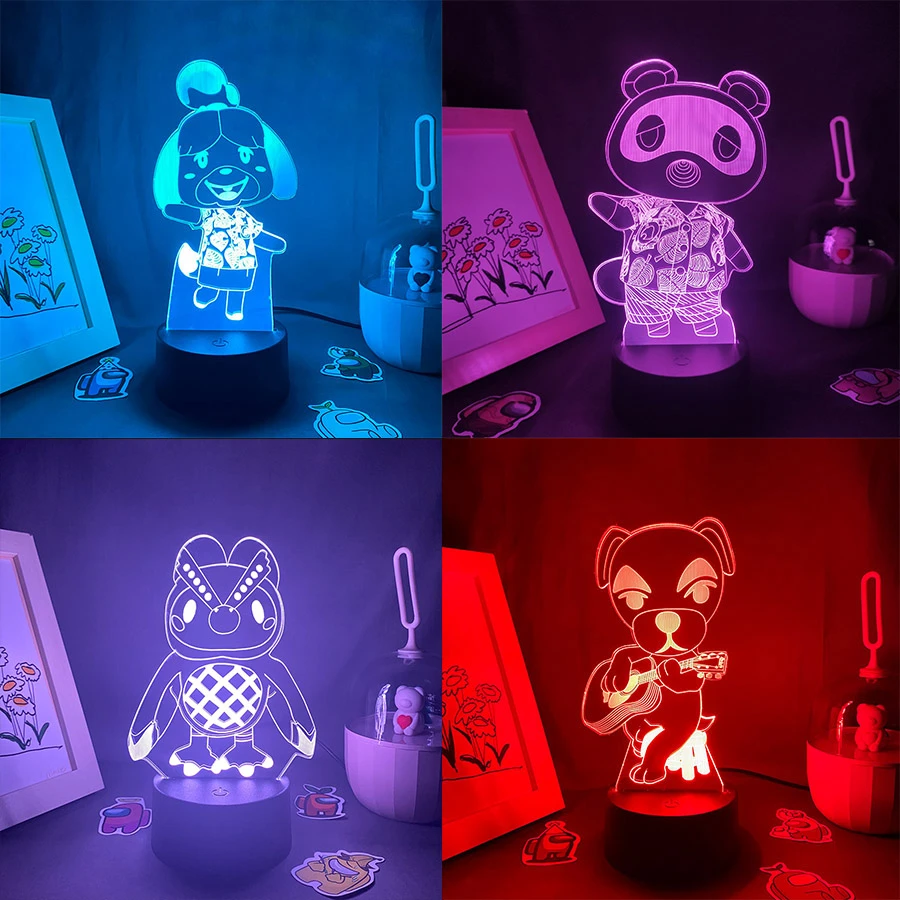 Animal Crossing Game Character Tom Nook 3D Led Lava Lamp Cool Gift for
